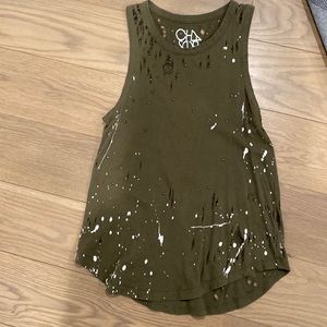 Chaser ripped and studded green tank